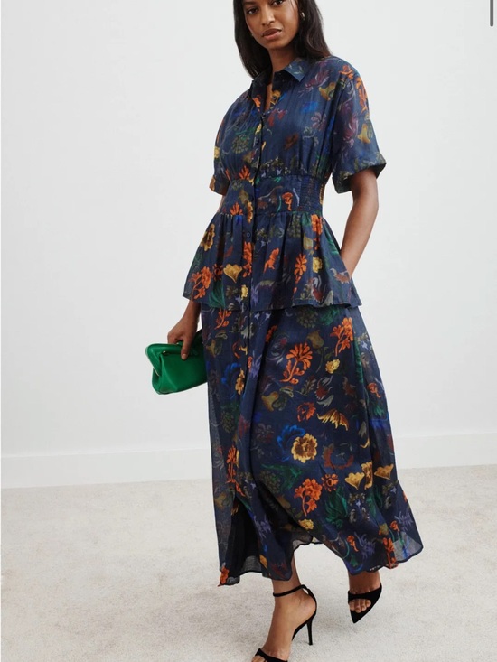 Rosie Assoulin Dresses & Skirts - Rosie Assoulin Navy Floral Tiered Maxi Dress
